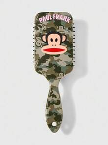 Paul Frank X ROMWE Cartoon Monkey & Camouflage Design Massage Hairbrush With Air Cushion For Scalp Massaging And Hair Styling - Army Green - View 1