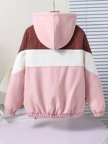 休闲保暖内衬长袖拉链女童外套，秋冬季款 - 彩色 - 查看 2