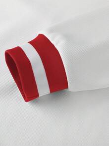 Aesthetic Post Men's Casual Loose V-Neck Sweatshirt, Fall, Long Sleeve Top - White - View 5