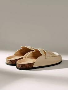 Solecia Sepatu Flat Wanita Ujung Bulat dengan Tali, Nyaman untuk Sehari-hari, Pesta, Perjalanan, Modis Serbaguna - Khaki - View 4