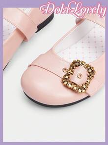 Dola Lovely Women's Black Cute Round Toe Flat Shoes With Retro Buckle, Shallow Lolita Romantic Gift, Suitable For Parties, Gatherings, Christmas, Halloween And Other Occasions - Beige - View 9