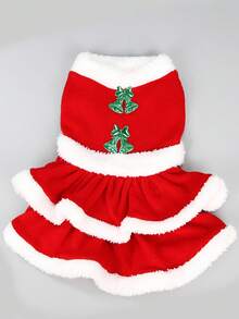 PETSIN 宠物铃铛、圣诞礼服、节日狗狗礼服 - 紅色 - 查看 4
