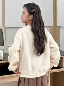 Dazy Kids Tween Mädchen Pullover mit Schleife, gestrickt und mit Fleece gefüttert, langärmlig, modisch und stilvoll für Herbst/Winter