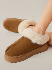 Solecia 女士冬季保暖厚底舒适雪地靴 - 棕色 - 查看 7