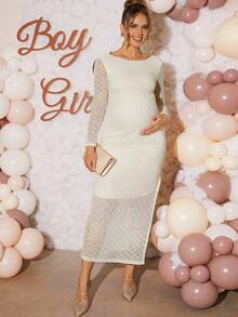 Loomaby 孕妇装、性别暴露连衣裙、孕妇装、婴儿洗礼连衣裙