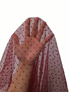 EMERY ROSE 对比色波尔卡圆点网眼系带衬衫女式衬衫 - 酒紅色 - 查看 8