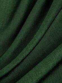 Rometta 大码女式纯色褶皱阔腿宽松休闲裤 - 軍綠色 - 查看 8