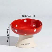 1/2个猫碗陶瓷猫食碗狗碗食盆猫碗饭碗高脚狗狗饮水碗斜口大碗宠物专用 - 彩色 - 查看 14