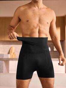 Manfinity Underwear&Sleepwear Basics 1pc Seamless Stretchy Solid Color Compression Shorts For Men