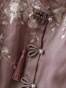 SHEIN LUNE Plus Size Casual Long Sleeve Shirt, Minimalist Style Suitable For Summer Fall Cloth For Women - Multicolor - View 5