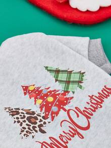 PETSIN 1pc Pet Christmas Tree Fleece Sweatshirt - Grey - View 4