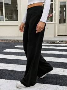 SHEIN Tall بنطلون نسائي بخصر منخفض وفضفاض وساق مستقيمة للاستخدام اليومي