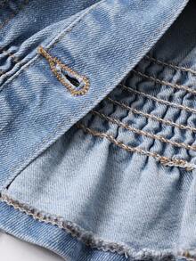 DAZY 女式韩版修身牛仔衬衫，女性化夏季上衣