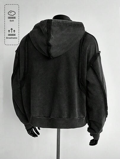 Street Life Sudadera con capucha y bolsillo con cremallera casual para hombre, otoño