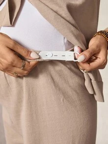 Boho Mama Maternity Solid Color Long Sleeve Knotted Front Cardigan And Knit Pants Casual Suit - Brown - View 8