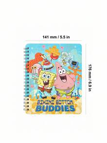 SpongeBob SquarePants | SHEIN Sổ tay bìa cứng 141 * 176 cm, 60 trang, thích hợp cho công việc, học tập và ghi chép - Nhiều màu - Xem 3