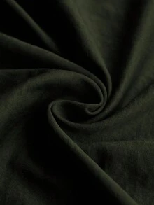 SHEIN LUNE Chaqueta larga con capucha y bolsillos grandes para tallas grandes - Verde Oscuro - Ver 5