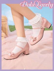 Dola Lovely Women Elegant White Sweet Lolita Style High Heel Dress Shoes