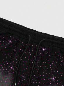 ROMWE MEN Grunge Punk Pantaloni scurți bărbătești cu imprimeu integral, model camuflaj în stil stras, potriviți pentru ținute casual de primăvară/vară