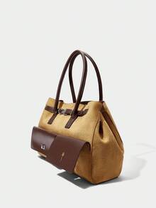 SHECARRY Geantă tote casual simplă în culoare solidă, geantă de navetă