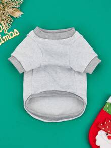 PETSIN 1pc Pet Christmas Tree Fleece Sweatshirt - Grey - View 3