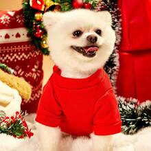 PETSIN 1pc Pet Christmas Style Thick Red Sweatshirt, Christmas Gift - Red - View 3