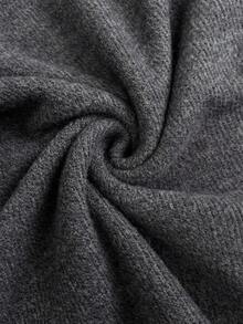 SHEIN 孕妇圆领长袖宽松休闲T恤 - 灰色 - 查看 6