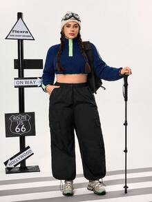 Pantalones vaqueros talla grande para exteriores, para senderismo, con protección solar, ligeros y de secado rápido para camping - Negro - Ver 5
