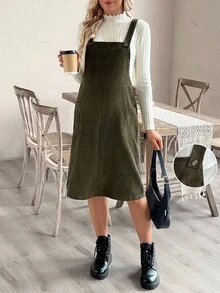 Cheriluna Maternity 孕妇军绿色连衣裙，秋冬