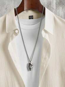 Manfinity Homme 2pcs Men's Simple Solid Color Textured Shirt And Pants Casual Set, Summer, Formal - Apricot - View 3