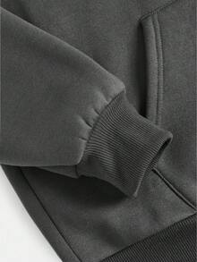 SHEIN Girlism Tween Mädchen Oversized Grau Strick Lässig Schule Englisch Muster Kapuzenpullover, Rückkehr zur Schule, geeignet für Herbst/Winter