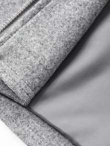 DAZY 女士百搭翻领短袖大衣 秋冬款 - 灰色 - 查看 9