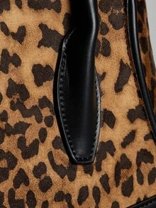 Ontre Women's Leopard Print Retro Fashion Handbag, Suitable For Daily Commute And Travel - Brown - View 6