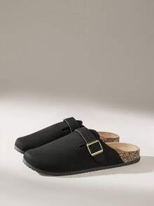 Solecia 男士时尚休闲一脚蹬凉鞋，适合日常穿着 - 黑色 - 查看 1