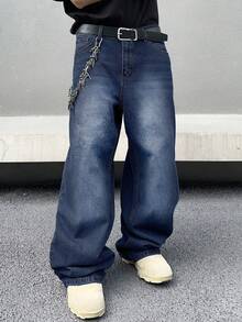 Manfinity ZONE917 Men's Denim Jeans - Dark Wash - View 4