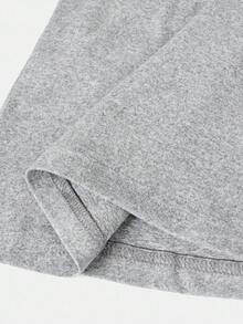 Teen Girls High Waist Elastic Tummy Control Flare Pants, Casual, Sporty, Loungewear, Streetwear Fall Winter - Grey - View 5