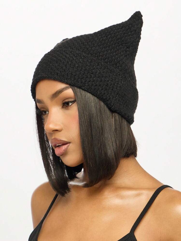 SUMWON WOMEN Knit Cat Ear Beanie With Textured Pattern