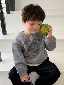 DAZY Baby Boys' Cartoon Casual Thermal Lined Crew Neck Long Sleeve Sweatshirt, Autumn/Winter