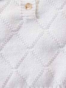 SHEIN 男婴针织毛衣和裤子两件套，舒适保暖服装，适合秋冬季，时尚休闲装，适合日常、居家、户外、旅行、上学 - 白色 - 查看 7