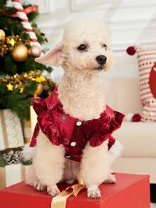 PETSIN 1 Stück Weihnachts-Plüsch-Haustierkleid - Verschiedenfarbig - Übersicht 3