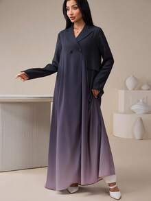 Veilorie Conservative Ombre Abaya Robe For Women - Multicolor - View 6