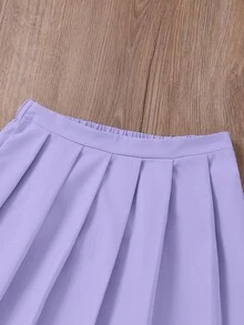 SHEIN 少女上衣，褶裥下摆，优雅两件套