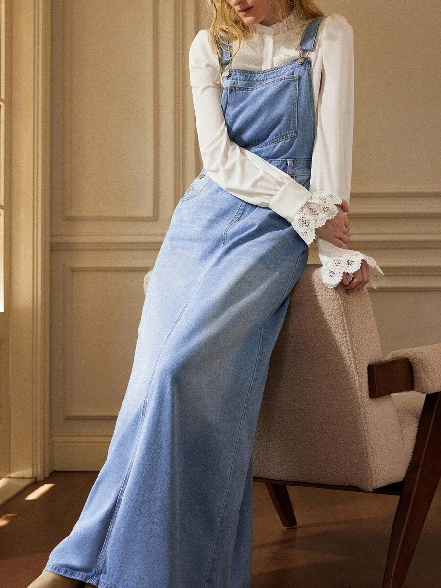 Écloséra Women's Denim Overall Dress - Medium Wash - View 1