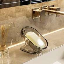 1pc Premium Dual-Layer Bathroom Soap Dish Holder, Wall-Mounted Soap Dish Rack, Stainless Steel Soap Saver Storage, No Drill Required Back To School Bathroom Accessories - Multicolor - View 14