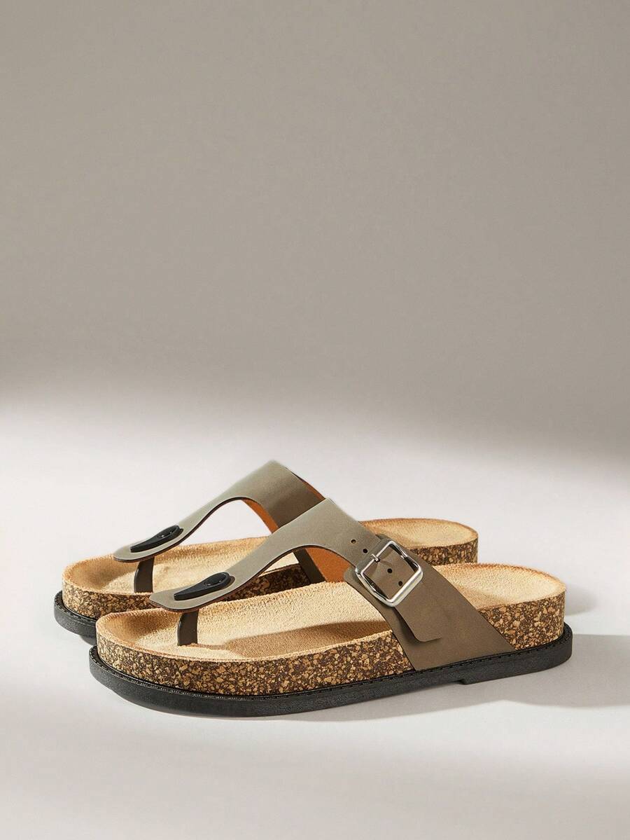 Solecia 男士休闲百搭人字拖凉鞋，夏季 - 灰色 - 查看 1