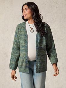 Boho Mama 孕妇休闲渐变色落肩宽松开衫，秋冬 - 彩色 - 查看 5