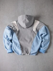 PAVTROS Manfinity Streetrush Men's Contrast Color Zip-Up Hooded Long Sleeve Jacket, Zip Up Hoodie, Fall Winter - Multicolor - View 2