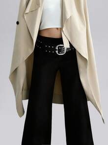 Airlisse Loose Fashionable Long Sleeve Long Women Trench Coat - Khaki - View 7