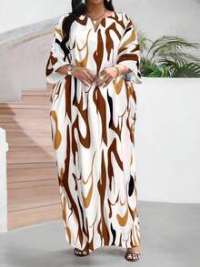 SHEIN Lady Váy Maxi Một Mảnh Tay Dài Dệt Trắng Thường Ngày Mùa Thu Đông Cỡ Lớn Trang Phục Mùa Thu Cho Nữ Trang Phục Đi Chơi Áo Choàng Cho Nữ Váy Mùa Đông Bốn Mùa Trang Phục Đi Biển Cho Nữ Trang Phục Công Sở Thường Ngày Cho Nữ - Nhiều màu - Xem 1