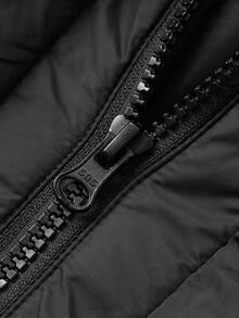 DAZY Women's Hooded Padded Coat With Fur Collar, Waist Cinched Winter Jacket - Black - View 10